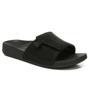 Vionic Orthaheel Keira Black Synthetic Platform Comfort Summer Slide Sandals 9